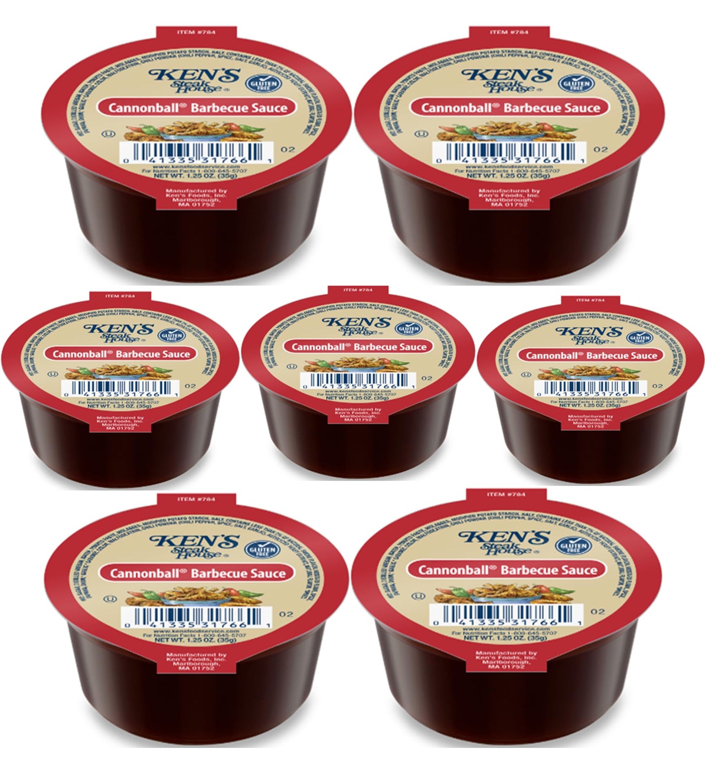 30 Count | Salad Dressing Dipping Sauce Portion Cups | Single Serve Packets (Cannonball Barbecue Sauce)