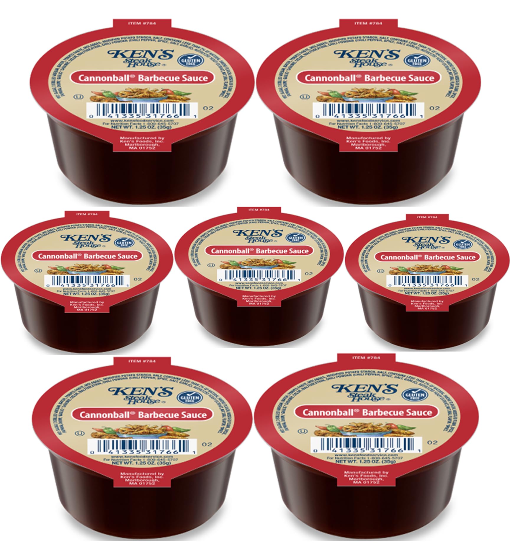 30 Count | Salad Dressing Dipping Sauce Portion Cups | Single Serve Packets (Cannonball Barbecue Sauce)