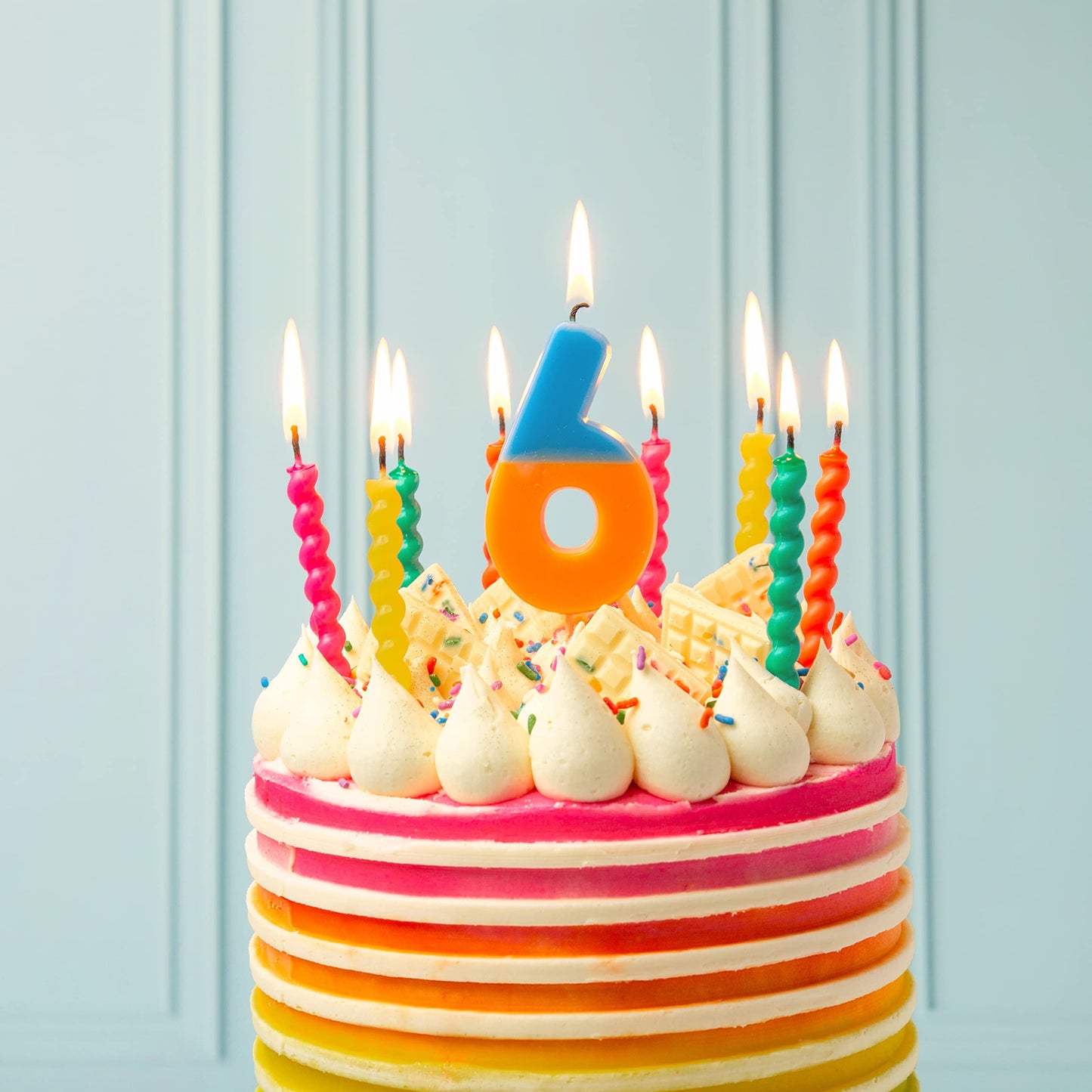 Talking Tables Orange And Pink Number 2 Candle For Cakes | Birthday Cake Topper Decorations For Kids Party, Boys, Girls 2Nd, 21S