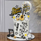 31 Pcs Guitar Cake Toppers Music Notes Balls Cake Decorations For Musician Birthday Party Rock Theme Party (Black)