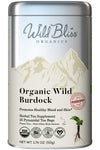 Wild Bliss Organic Burdock Root Tea - Caffeine Free Herbal Detox Support - Pharmacopoeia Quality - 25 Plant Based Tea Bags