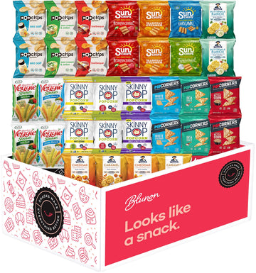 Snacks Variety Pack For Adults - Snack Box Care Package Gift Box - Bulk Healthy Snack Bag Assortment (34 Pack)
