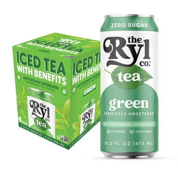 Ryl Iced Tea, Green Tea, Antioxidant Superblend, Zero Sugar, Zero Carb, Zero Calorie Iced Tea, 16.0 Fl Oz (4-Pack)