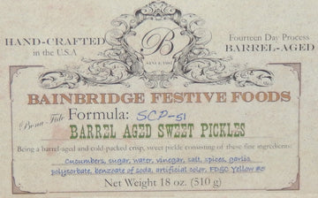 Bainbridge Barrel-Aged Sweet Pickles - 18 Oz