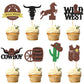 32 Pack Cowboy Cupcake Toppers Wild West Cowboy Hats Western Theme Happy Birthday Baby Shower Party Cake Decorations Supplies 2