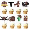 32 Pack Cowboy Cupcake Toppers Wild West Cowboy Hats Western Theme Happy Birthday Baby Shower Party Cake Decorations Supplies 2