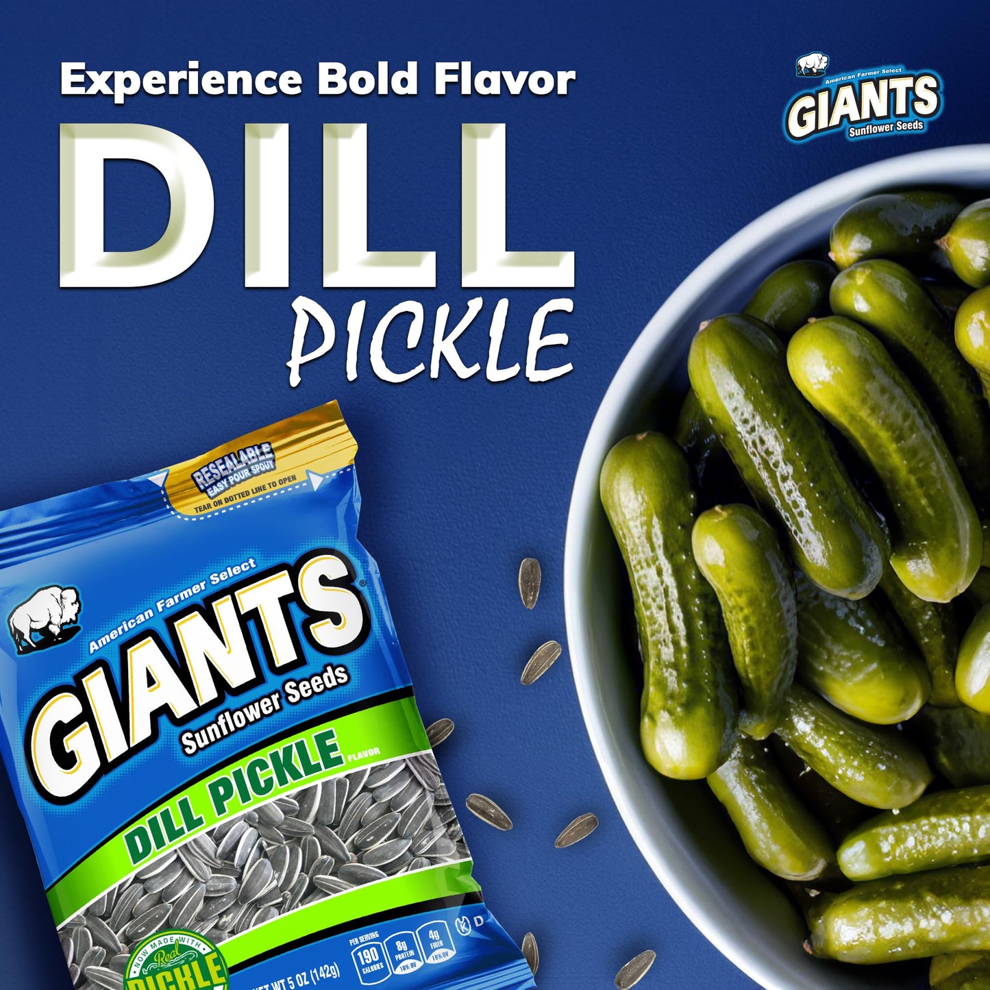 Giants Dill Pickle Sunflower Seeds - Sunflower Seeds Bulk, Big Sunflower Seeds To Eat, Roasted & Salted Sunflower Seeds For Eati