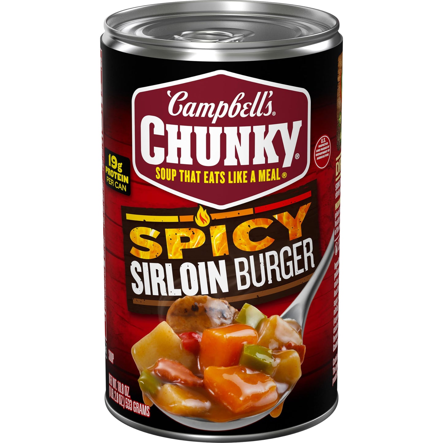 Campbells Chunky Soup, Spicy Sirloin Burger Soup, 18.8 oz Can
