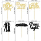 Gyufise 24Pcs Black Gold Prom Cupcake Topper Prom Decorations For Party 2025 Prom Graduation Cupcake Topper 2025 Graduation Deco
