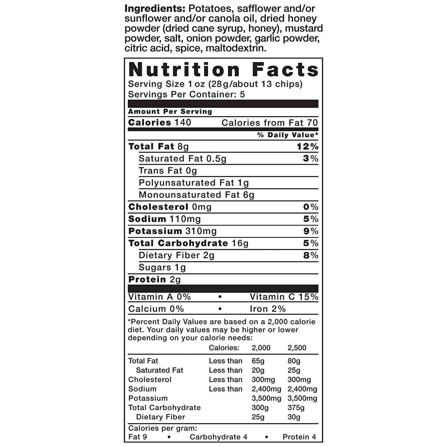 Kettle Brand Potato Chips, Honey Dijon Bags, 5 Ounce (Pack Of 15)