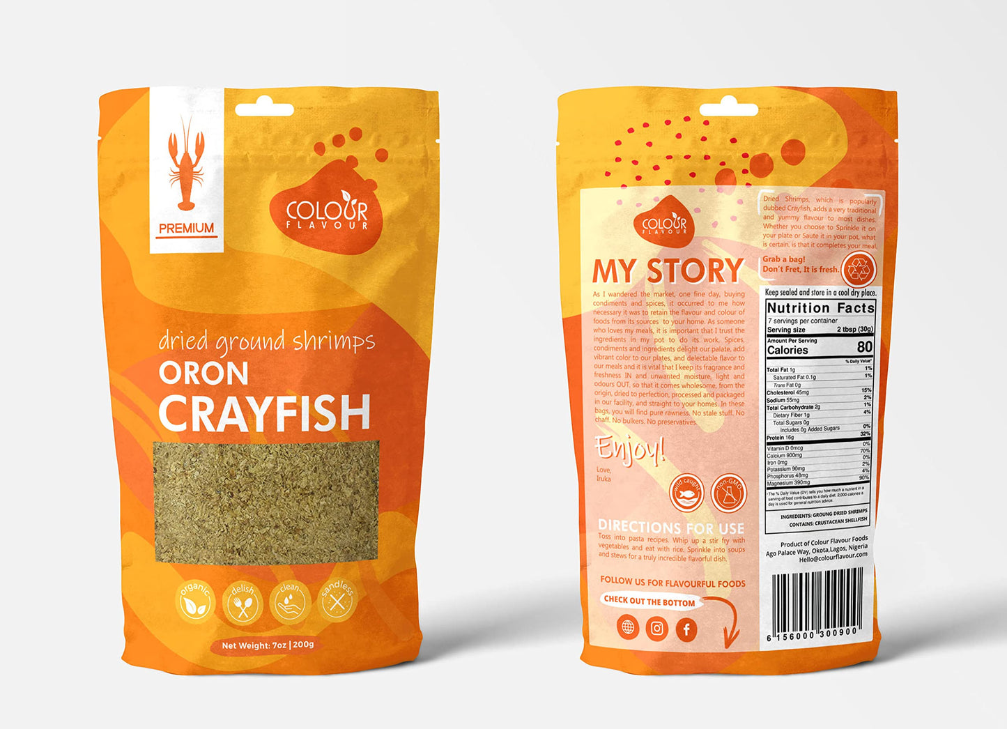 Colour Flavour Premium Quality Nigerian Dry Shrimp Crayfish Powder (7 Ounce (Pack Of 1))