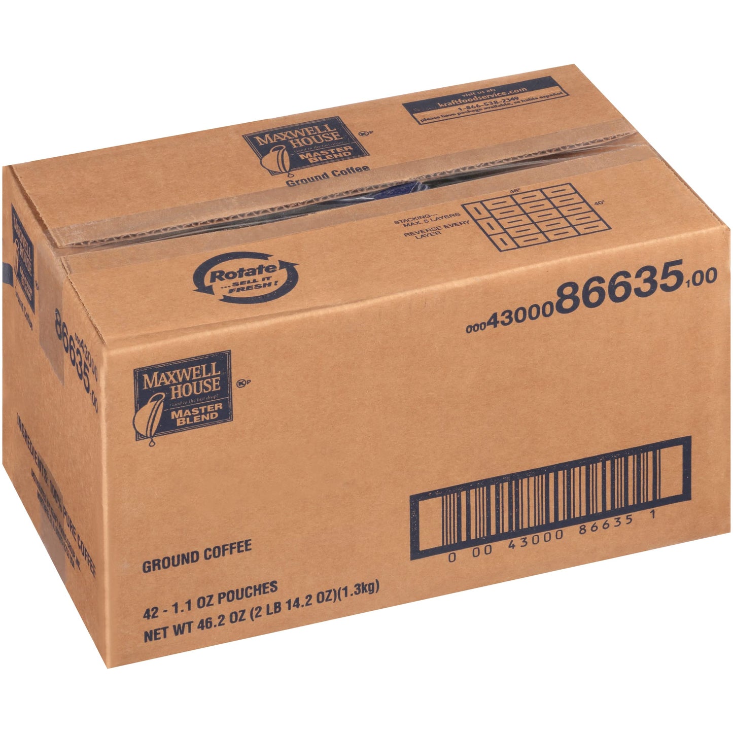 Maxwell House Master Blend Ground Coffee (42 Ct Pack, 1.1 Oz Packets)