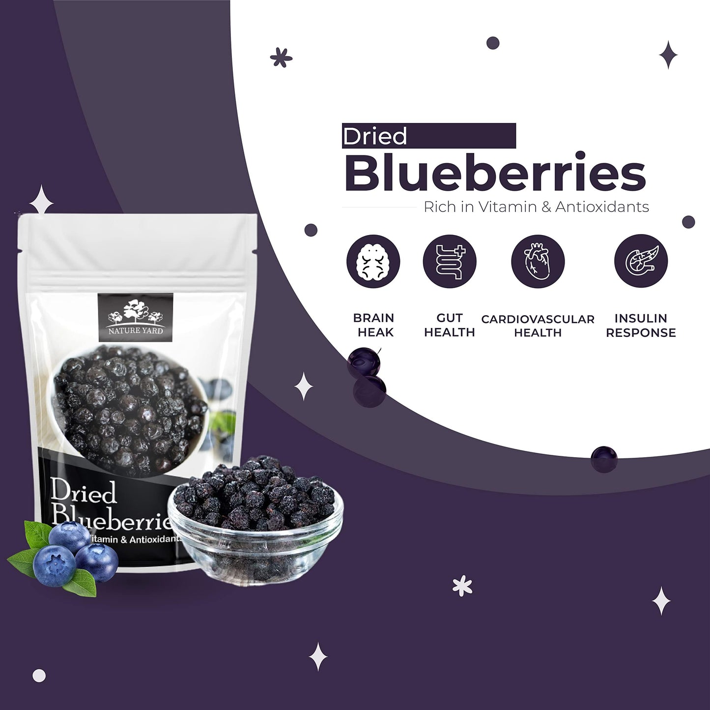 Nature Yard Blueberry Dry Fruit With Rakhi Gift For Brother - 150Gm + 1 Rakhi - Designer Red Stone Rakhi Gifting Set