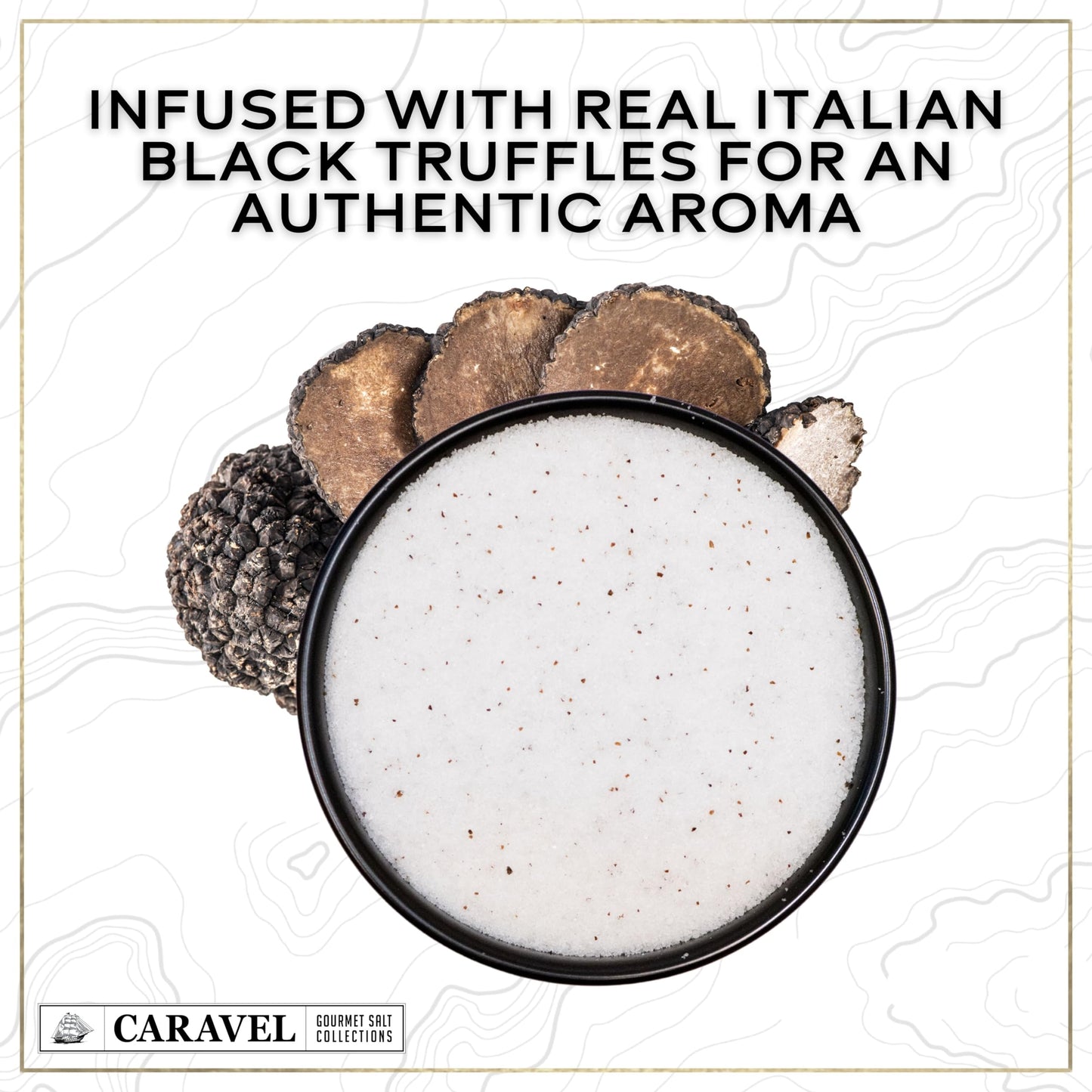 Caravel Gourmet Black Truffle Salt, Truffle Seasoning, 4oz Jar, White