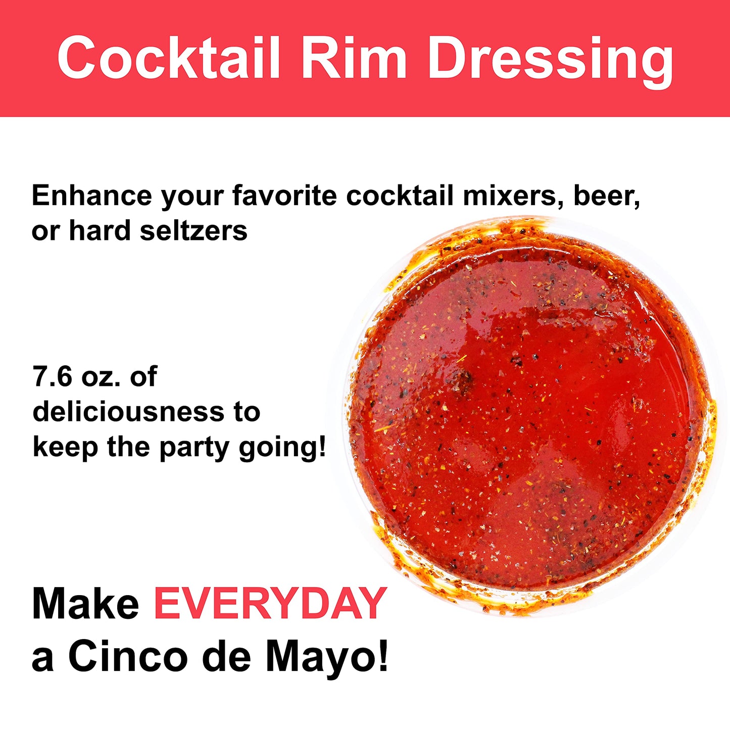 Cinco de Mayo Tropical Rim Dip Cocktail Rim Dressing, 7.6 oz Container, Perfect for Enhancing Your Cocktails
