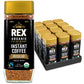 Rex Coffee Organic Fairtrade Freeze-Dried Instant Coffee - Medium Roast Arabica, 3.53 oz Glass Jar (Pack of 12)