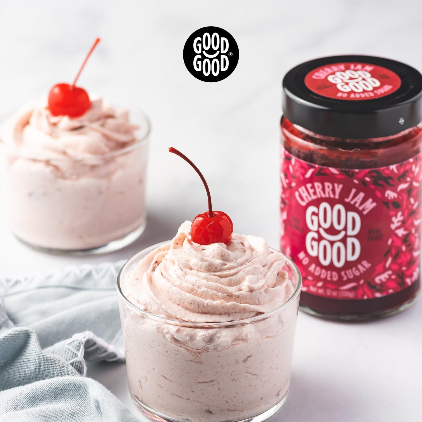 Good Good Cherry Jelly - 12 Oz / 330 G - Keto Friendly No Added Sugar Cherry Jam - Keto - Vegan - Gluten Free - Diabetic - 12 Ounce (Pack Of 2)