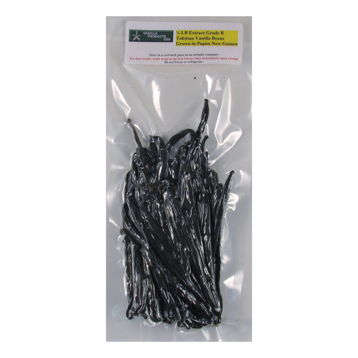 Vanilla Products USA Tahitian Vanilla Extract Beans, Grade B, 4-6 Inches, 4 Ounces
