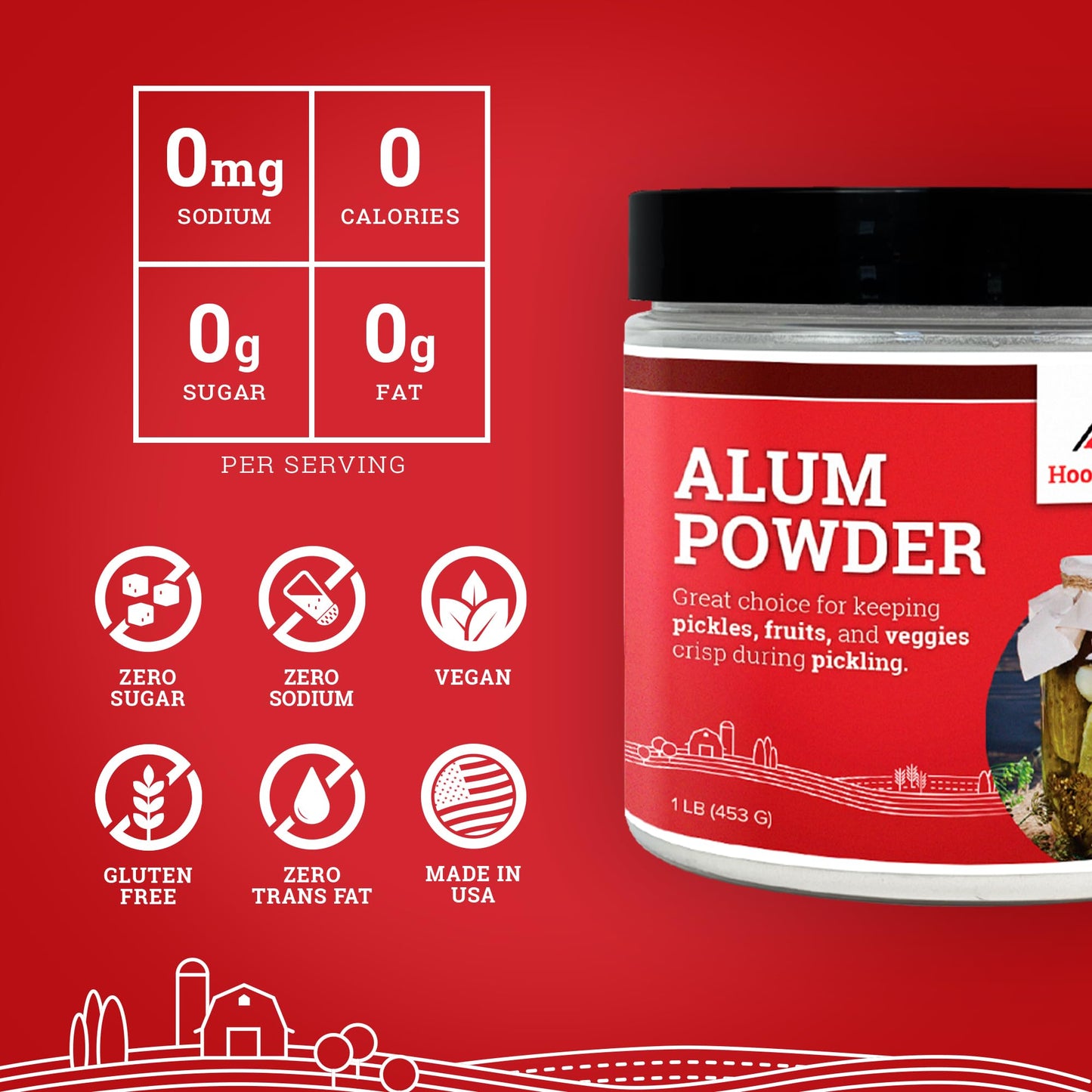 Hoosier Hill Farm Alum Granulated Pickle Powder, 1LB (Pack of 1)