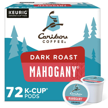 Caribou Coffee Mahogany, Single-Serve Keurig K-Cup Pods, Dark Roast Coffee, 72 Count