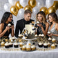 66 Pcs Ball Cake Picks Black Silver White Gold 4 Sizes For Diy Baking Decoration Cupcake Toppers And Wedding Anniversary Birthda