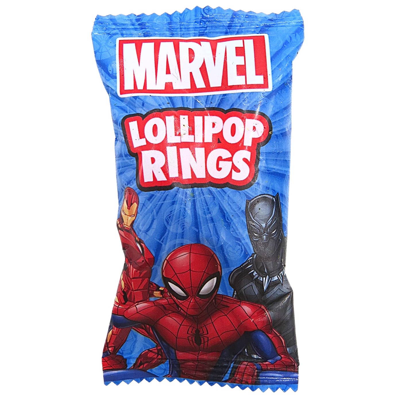 Imaginings 3 Marvel Lollipop Rings Individually Wrapped Candy Spider-Man Iron Man Black Panther Character Shaped Suckers 18 Coun