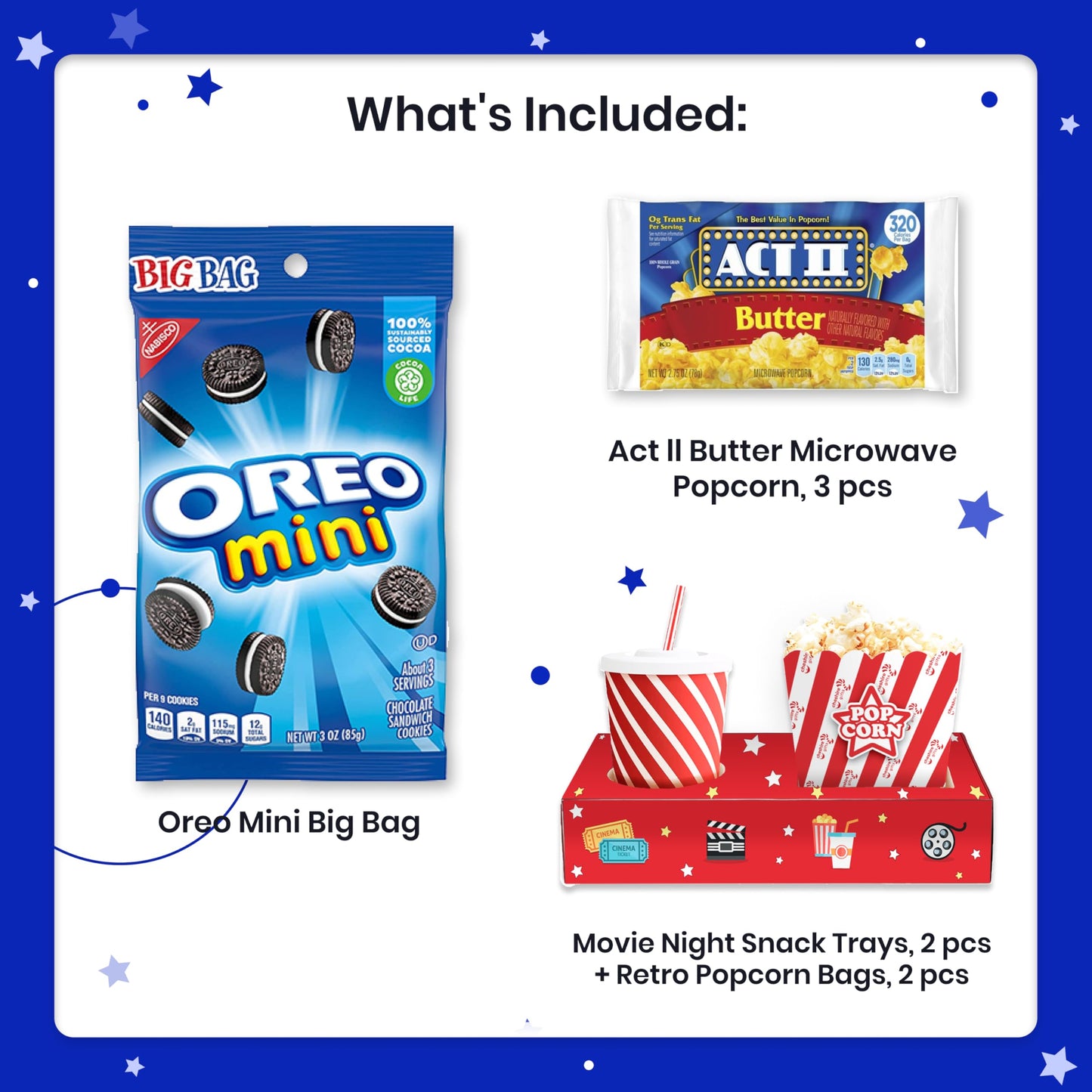Movie Night Basket Gift Set - with Candy Variety Pack  Movie Trays  Movie Snacks & Popcorn Set - Gift Baskets For Families by Cheshire Gifts