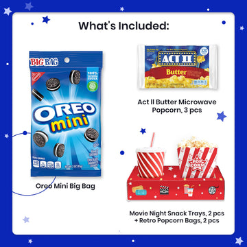Movie Night Basket Gift Set - with Candy Variety Pack  Movie Trays  Movie Snacks & Popcorn Set - Gift Baskets For Families by Cheshire Gifts