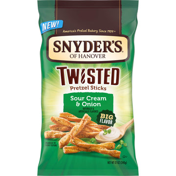 Snyders Sour Cream & Onion Twisted Pretzels 12oz (Bag of 4)