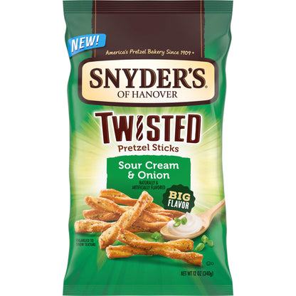 Snyders Sour Cream & Onion Twisted Pretzels 12oz (Bag of 4)