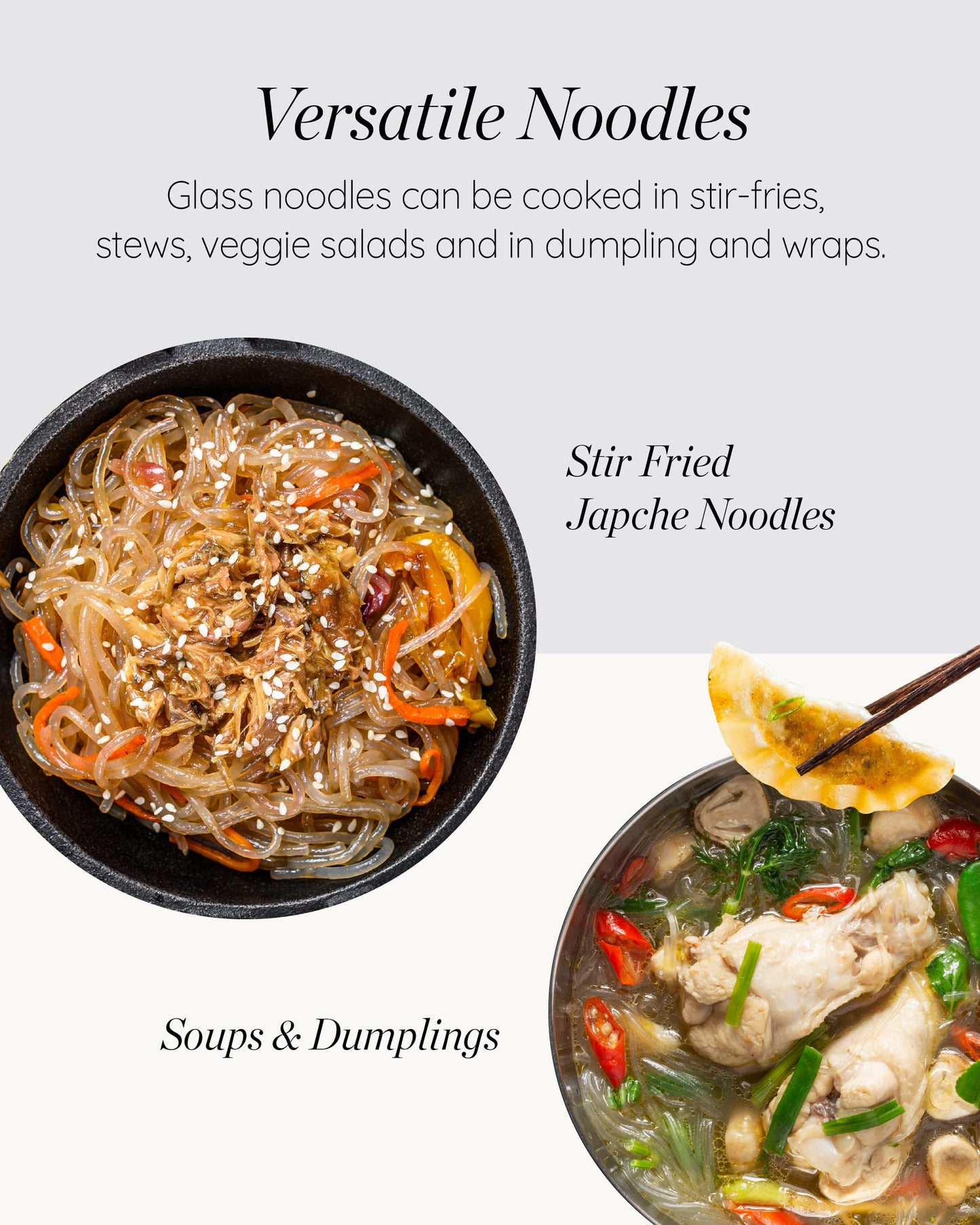 SEMPIO Glass Noodles, Dangmyun - Gluten-Free, Pasta Alternative, Sweet Potato Vermicelli, Ideal for Korean Food, Japchae, Galbit