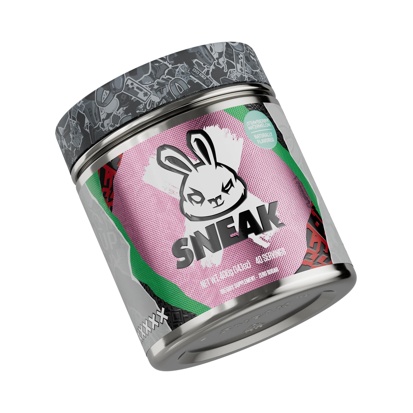 Sneak Energy Drink Powder | Strawberry Watermelon | No Sugar. No Nasties. Just Natural Energy Blend  Focus-Boosting Nootropics | 40 Servings