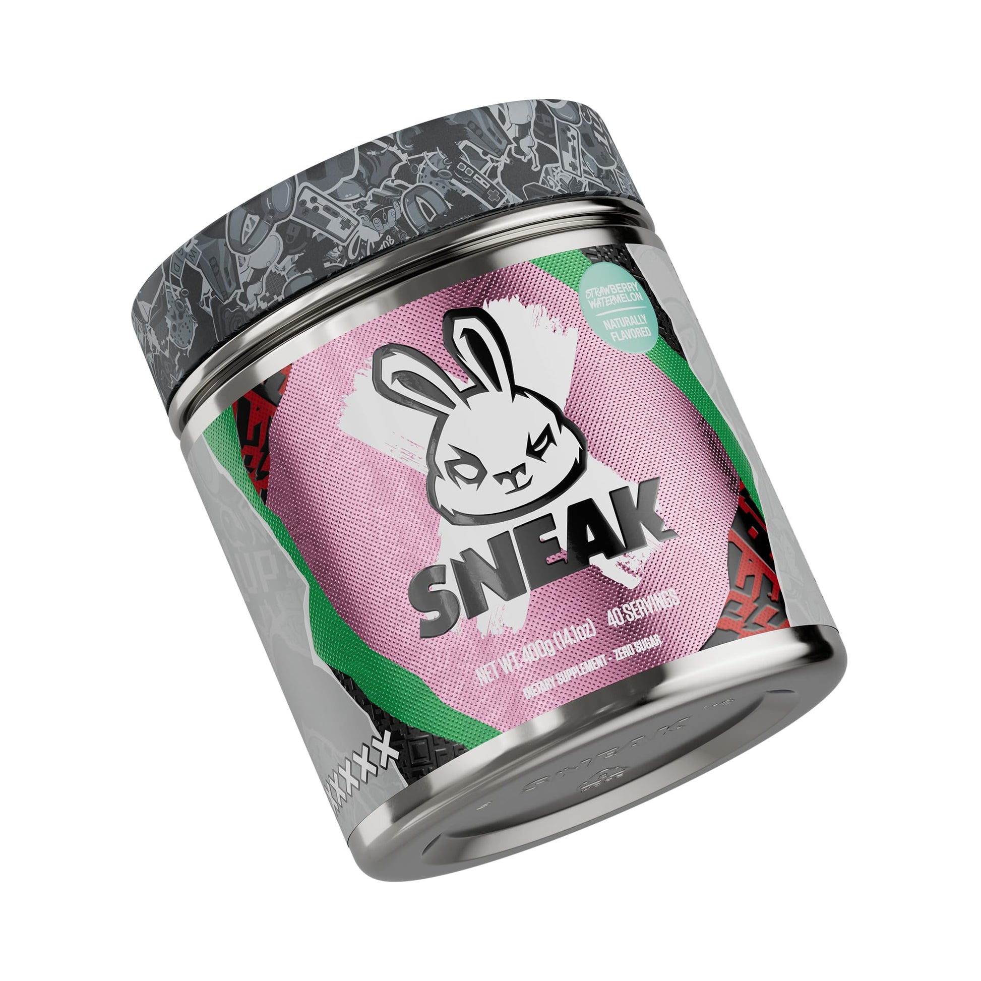 Sneak Energy Drink Powder | Strawberry Watermelon | No Sugar. No Nasties. Just Natural Energy Blend  Focus-Boosting Nootropics | 40 Servings