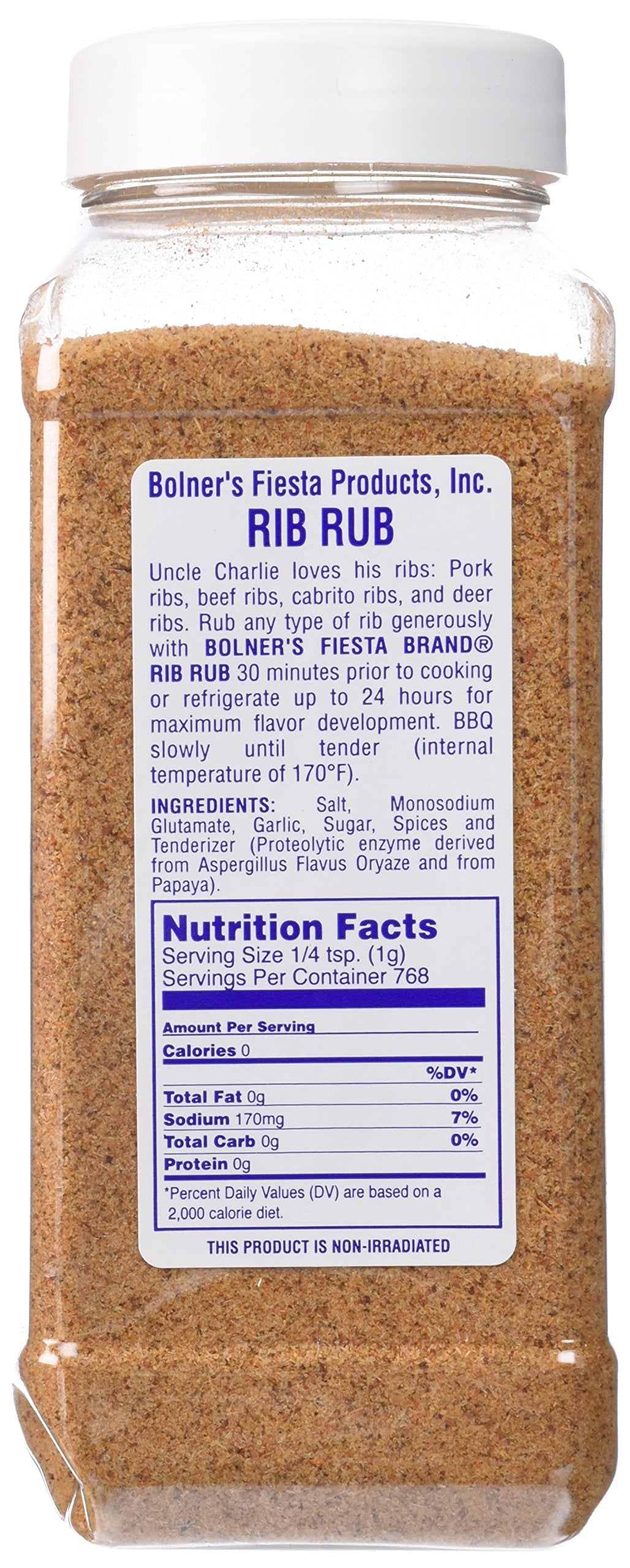 Anogol Bolners Fiesta Rib Rub, 20 Ounce, Perfect for Grilling and Barbecuing