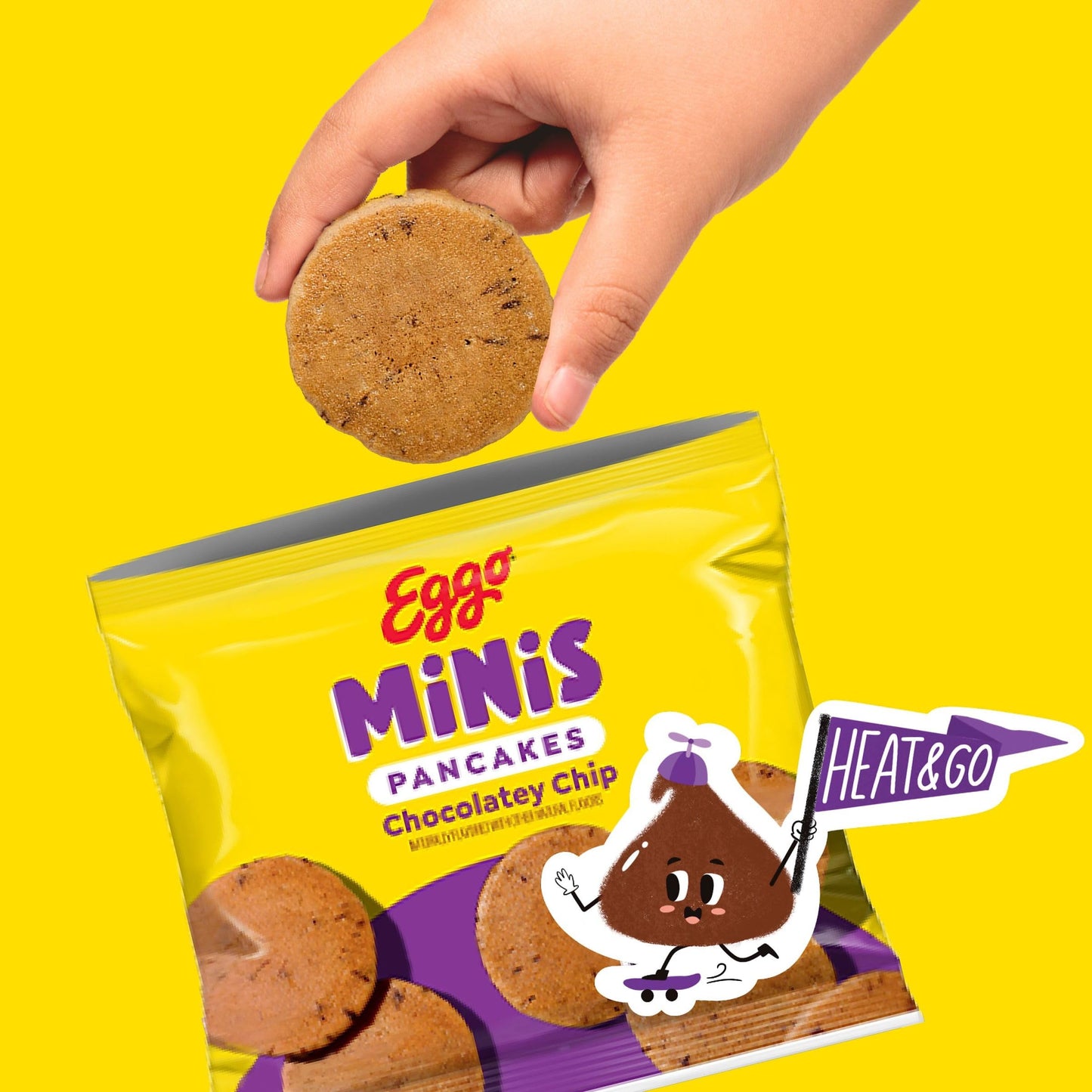 Eggo Minis Frozen Pancake Bites, Frozen Breakfast, Breakfast Food, Chocolatey Chip, 8.4oz Box (5 Pouches)