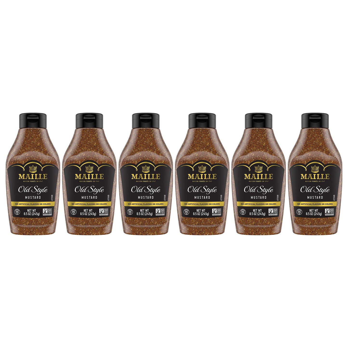 Maille Mustard Old Style Squeeze 8.5 Oz, Pack Of 6