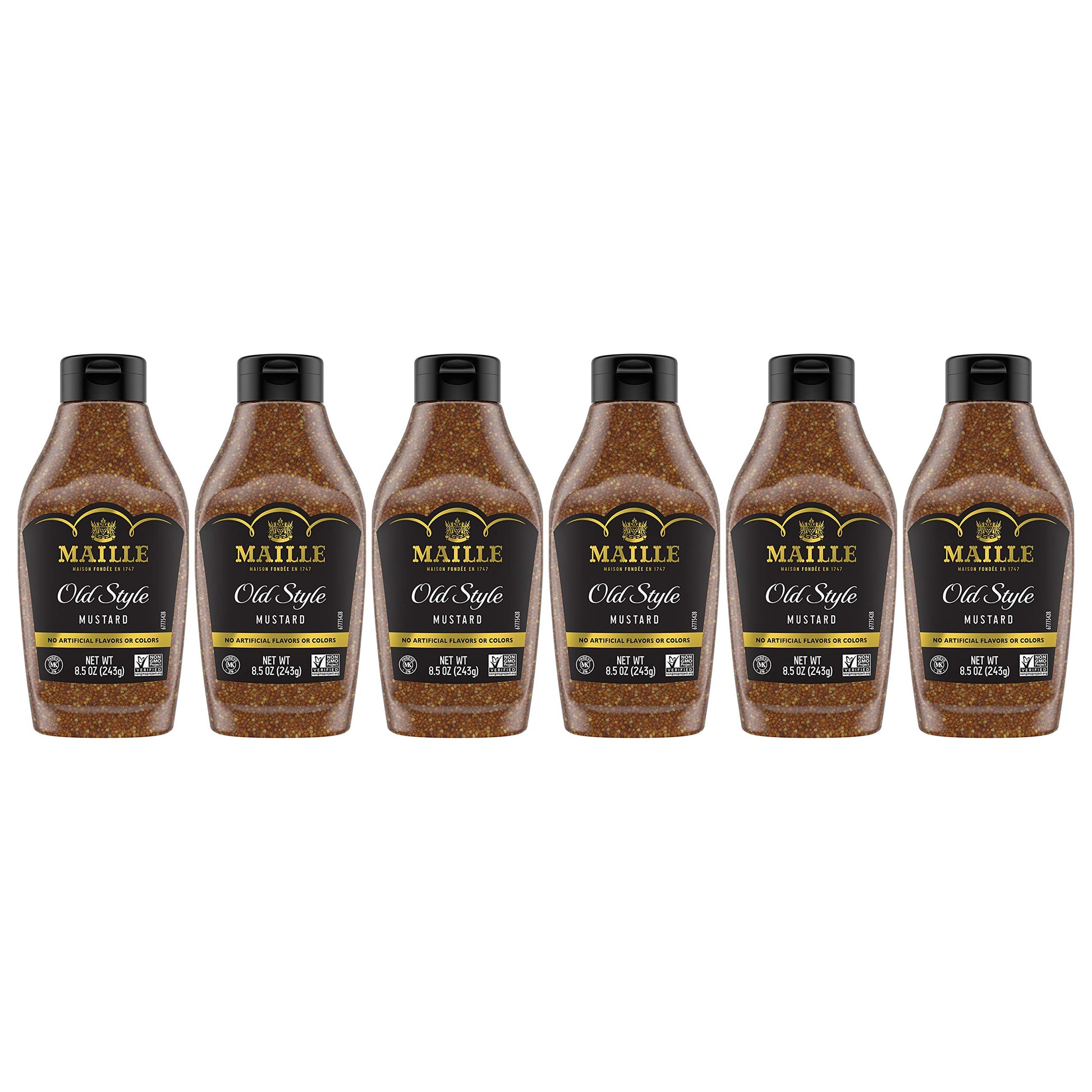 Maille Mustard Old Style Squeeze 8.5 Oz, Pack Of 6