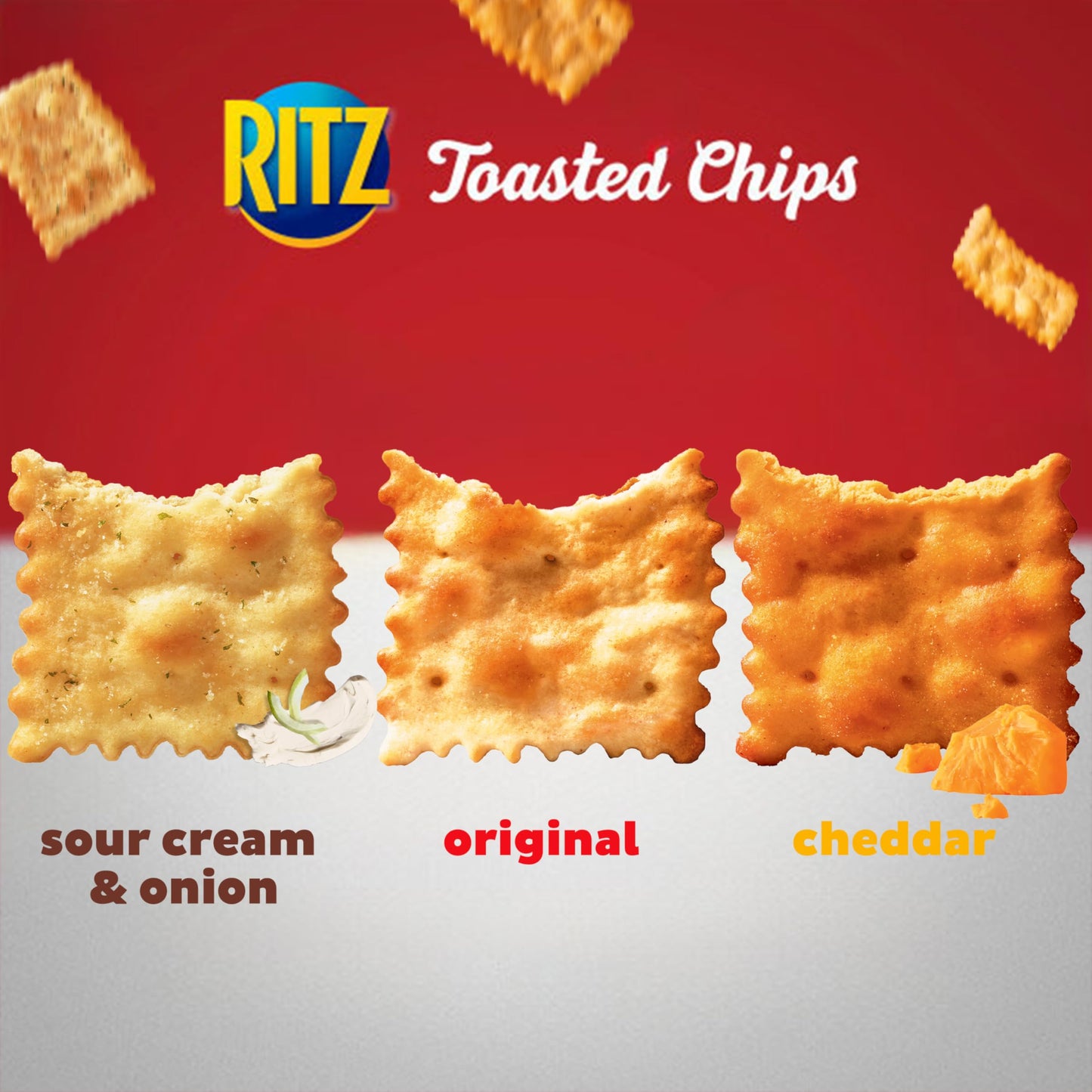 RITZ Toasted Chips Variety Pack, Cheddar, Sour Cream and Onion, and Original Crackers, Holiday Party Snacks, Bulk Snacks, Christ