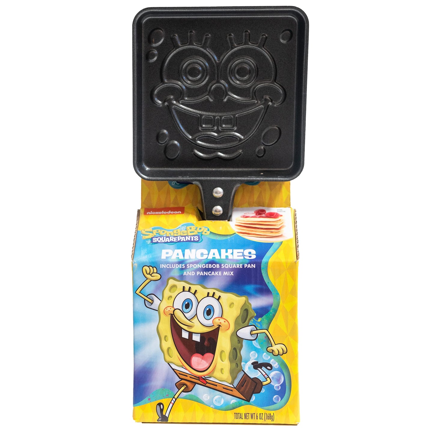 Ten Acre Gifts SpongeBob Squarepants Pancake Mix and Pan Gift Set, Easy Instant Baking Mix with Square Frying Pan, 6 oz