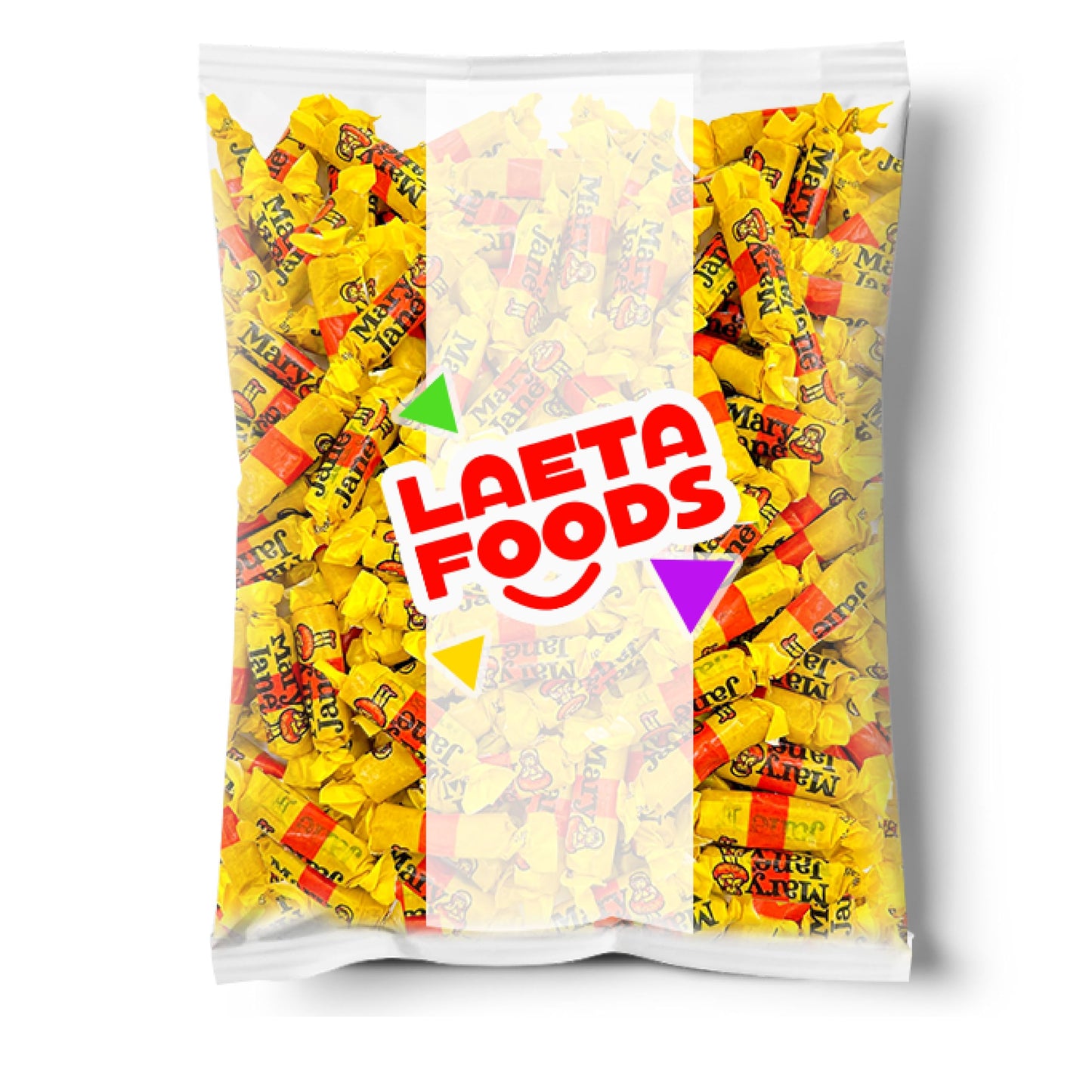 LaetaFood Mary Jane candy Peanut Butter Flavored Taffies 1 Pound Bag