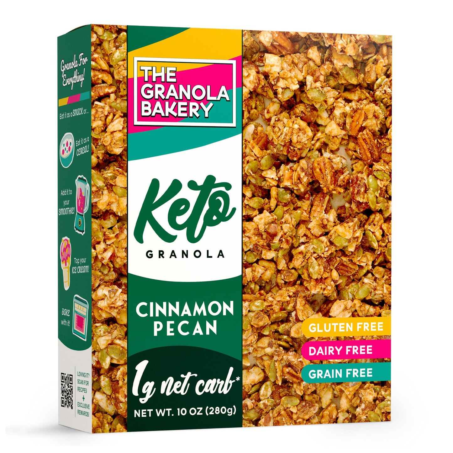 THE GRANOLA BAKERY Cinnamon Keto Granola | 1g Net Carb | Gluten Free Snack, 10 Ounces