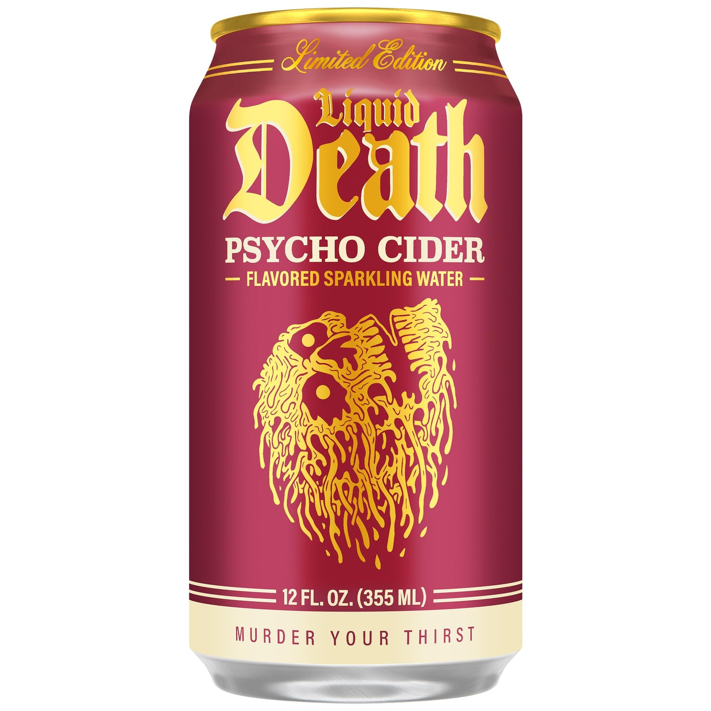 Liquid Death Sparkling Water, Apple Cider Flavor, 12 oz Cans, 12-Pack, Low Sugar, No Artificial Sweeteners
