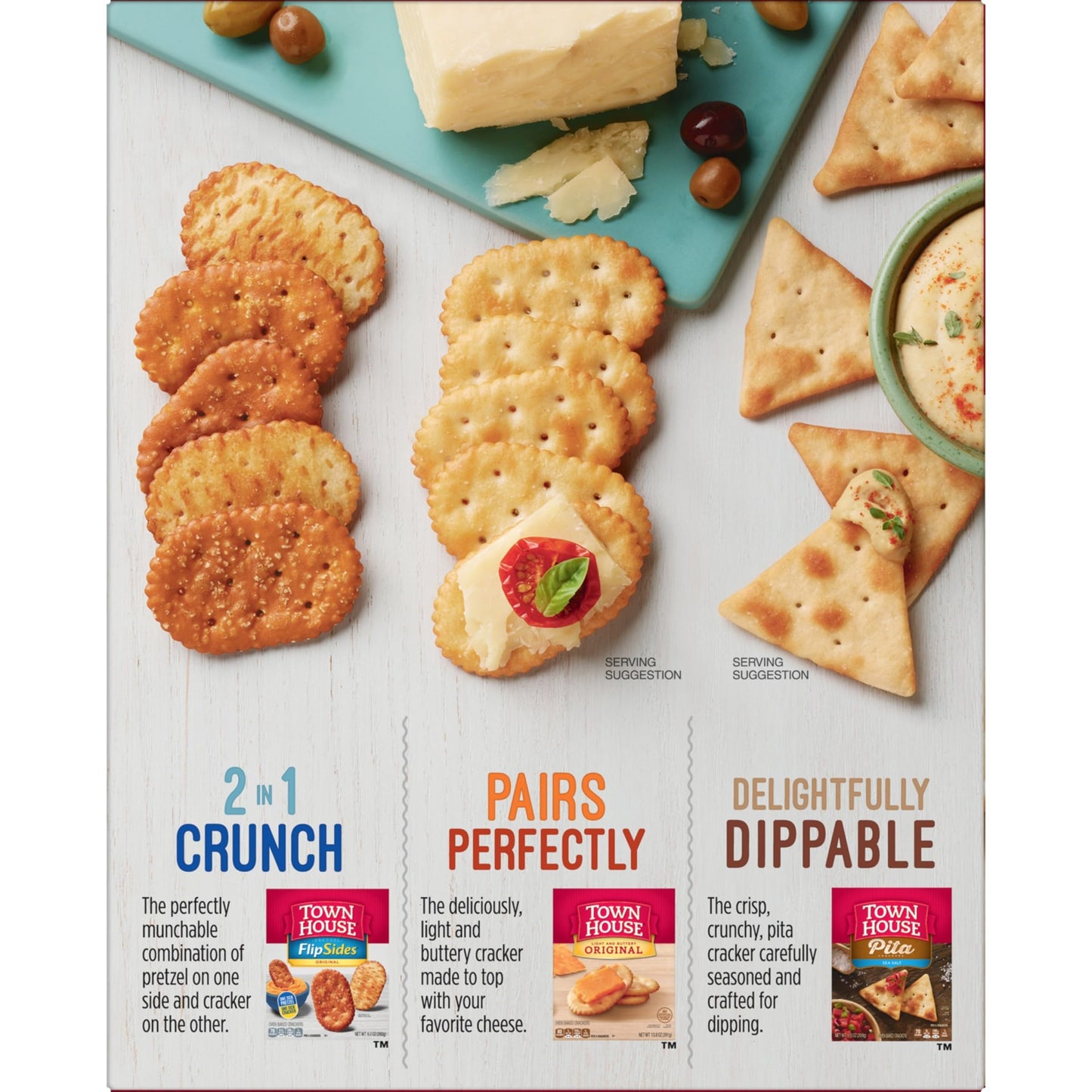 Town House Oven Baked Crackers, Holiday & Party Snacks, Original 13.8oz