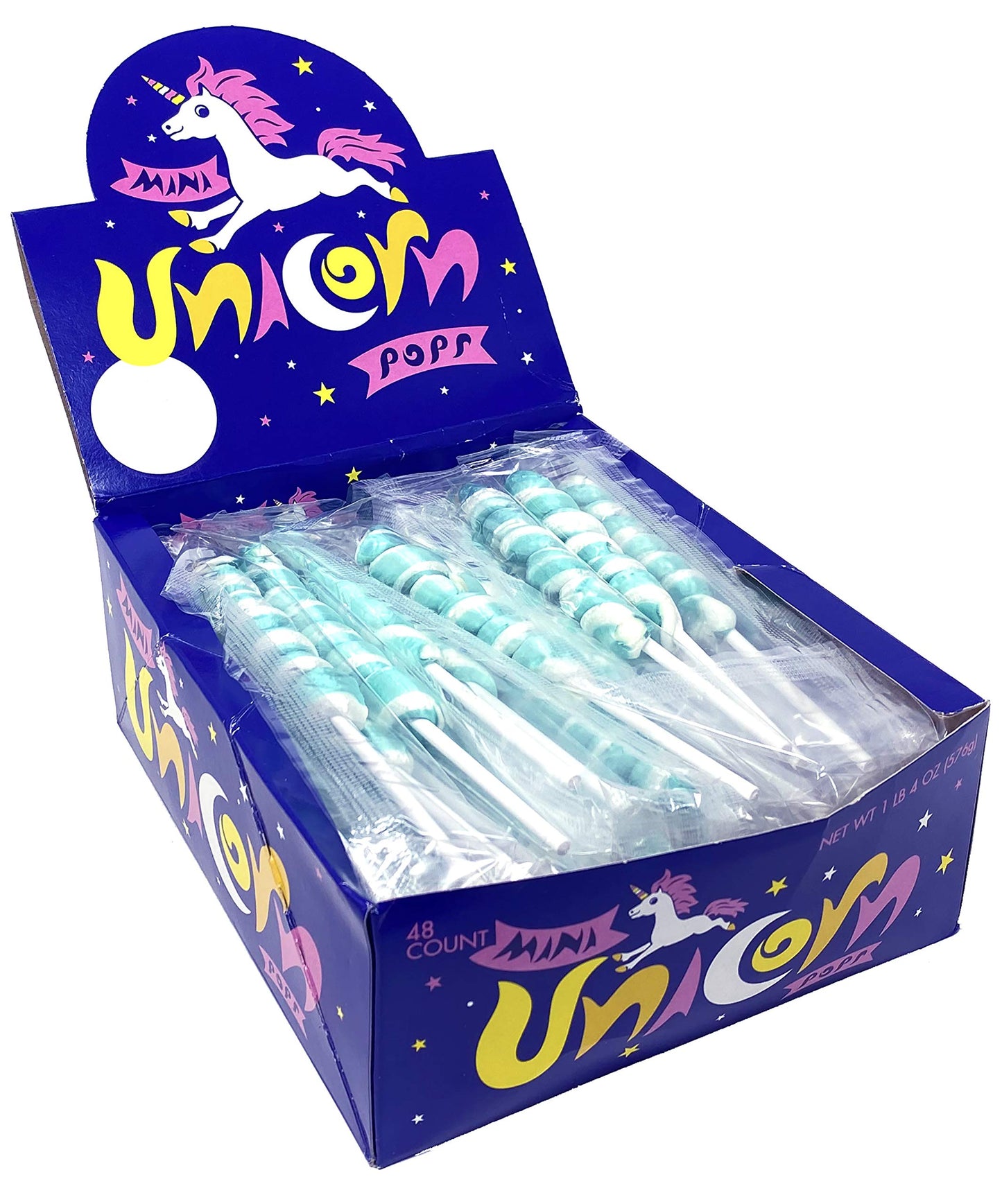Unicorn Pops 48 Count - Individually Wrapped Unicorn Lollipops - Great For Party Favors, Candy Buffets (Blue Raspberry (Turquois