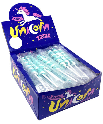 Unicorn Pops 48 Count - Individually Wrapped Unicorn Lollipops - Great For Party Favors, Candy Buffets (Blue Raspberry (Turquois