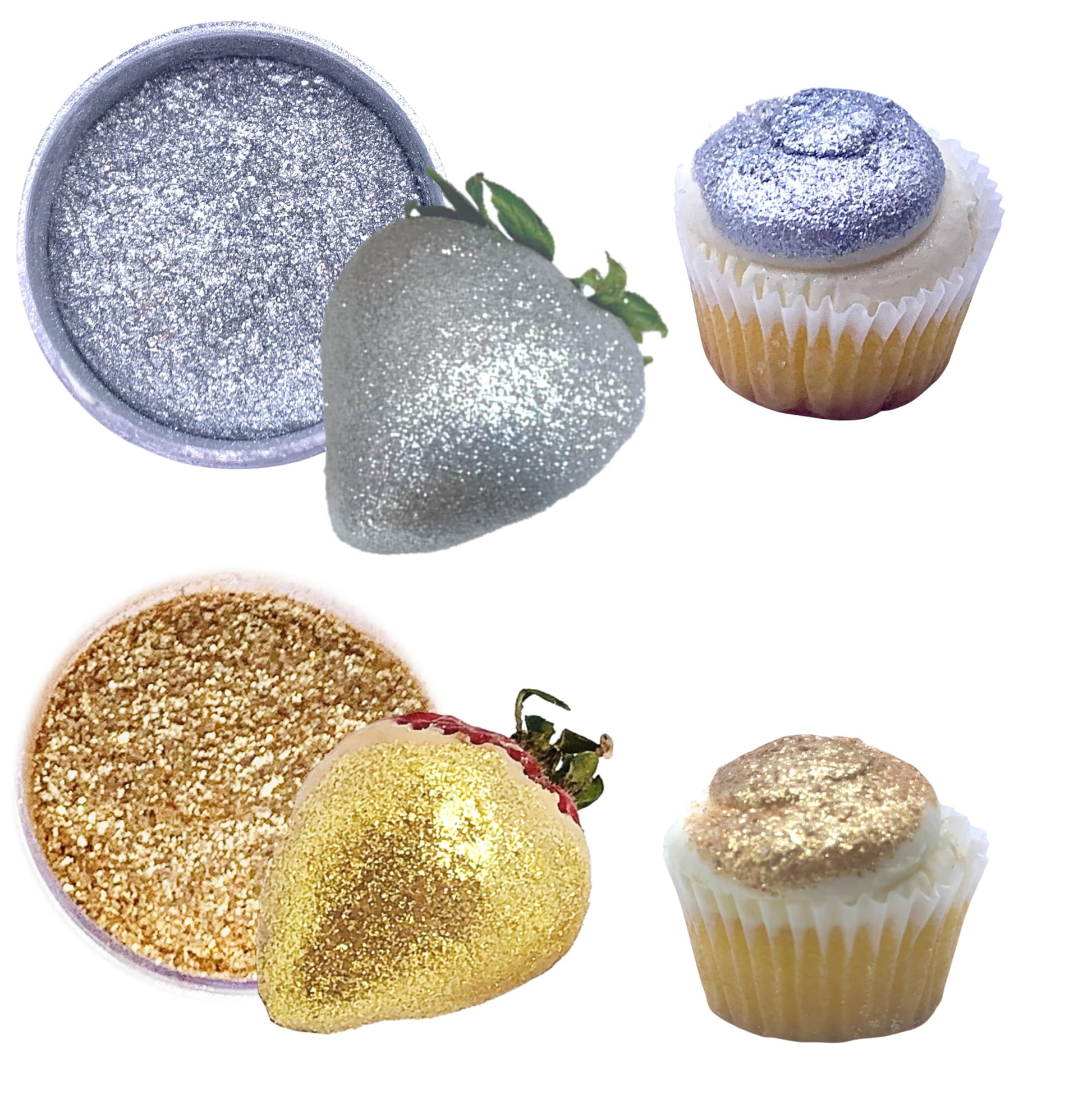 Cake Glitter Disc Dust For Cake Decoration Cakepop  Cake Accents  Cookies  Strawberry Chocolate Covered (Gold)