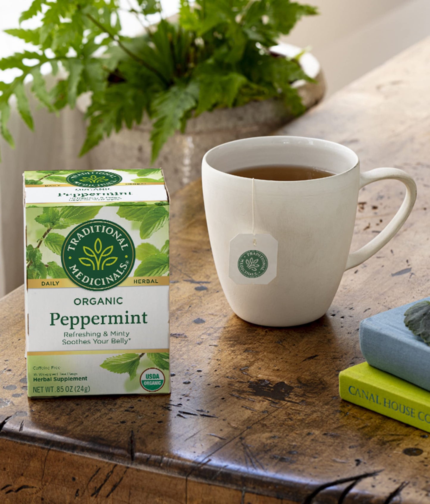 Traditional Medicinals Organic Peppermint Herbal Tea - 16 Tea Bags, Alleviates Digestive Discomfort, Pack of 1, Model 02271401