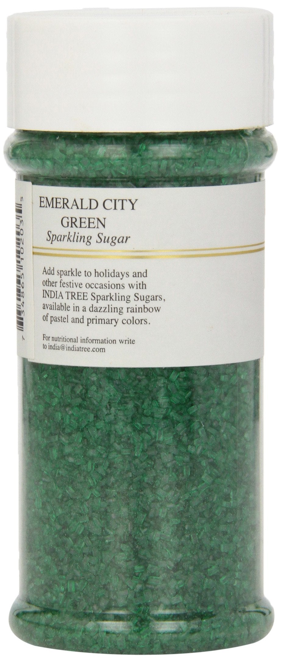 India Tree, Green Sparkling Sugar, Large Jar | Shimmery Sugar Sprinkles For Baking And Decorating | 7.5 Oz Jar (Pack Of 1)