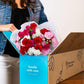 Benchmark Bouquets - 20 Stem Rainbow Mini Carnations (Glass Vase Included) - Fresh Flowers for Delivery - Gift for Graduation, B