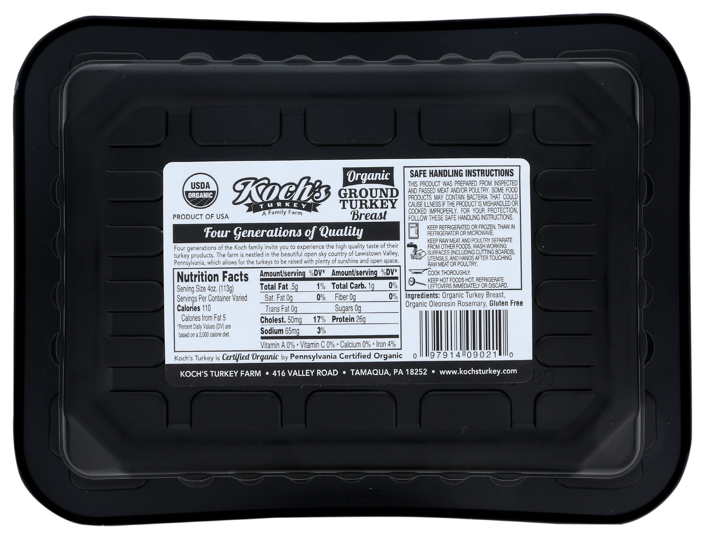Kochs Turkey Farm Organic Ground Turkey Breast, 16 Oz